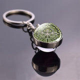 Aztec Calendar Mexican Key Chain Glass Ball Keychain Keyring Mayan Calendar Pendant Men Fashion Accessories