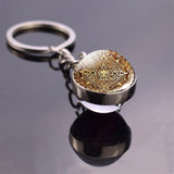 Aztec Calendar Mexican Key Chain Glass Ball Keychain Keyring Mayan Calendar Pendant Men Fashion Accessories