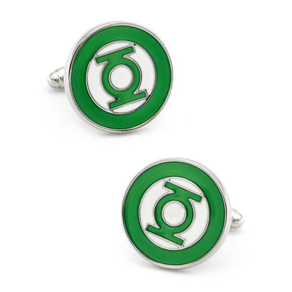 Superheroes Design Green Lantern Cufflinks Quality Brass Material Green Color Cuff Links Wholesale & Retail