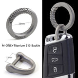 Real Titanium Luxury Key Chain Men Women Keychain Ultra Lightweight EDC Elasticity Key Ring Holder Buckle Gift for Couples