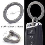 Real Titanium Luxury Key Chain Men Women Keychain Ultra Lightweight EDC Elasticity Key Ring Holder Buckle Gift for Couples