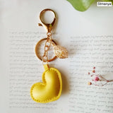 Women New Macaron Cake keychain PU love alloy leaf Key Chain Charm Bag pendant Key Ring Best Party Gift Jewelry K3006