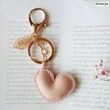 Women New Macaron Cake keychain PU love alloy leaf Key Chain Charm Bag pendant Key Ring Best Party Gift Jewelry K3006