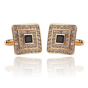 8 Styles Crystal Cufflinks For Mens Shirt Cufflink Wedding Suit Wedding Party Banquet Grooms Gentelmen Cuff Links Copper Enamel