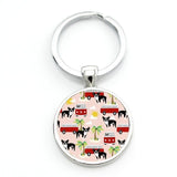 TAFREE new vintage Hippie Peace Sign Van Bus keychain fashion men women purse bag car pendant key chain ring holder jewelry CT91