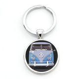 TAFREE new vintage Hippie Peace Sign Van Bus keychain fashion men women purse bag car pendant key chain ring holder jewelry CT91