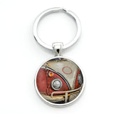 TAFREE new vintage Hippie Peace Sign Van Bus keychain fashion men women purse bag car pendant key chain ring holder jewelry CT91