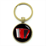 TAFREE Drum Kit silhouette key chain DJ turner mixer simple drum set profile pattern keychain drummer jewelry music gifts KC595