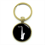 TAFREE Drum Kit silhouette key chain DJ turner mixer simple drum set profile pattern keychain drummer jewelry music gifts KC595