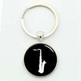 TAFREE Drum Kit silhouette key chain DJ turner mixer simple drum set profile pattern keychain drummer jewelry music gifts KC595