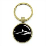 TAFREE Drum Kit silhouette key chain DJ turner mixer simple drum set profile pattern keychain drummer jewelry music gifts KC595