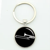 TAFREE Drum Kit silhouette key chain DJ turner mixer simple drum set profile pattern keychain drummer jewelry music gifts KC595