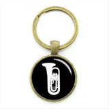 TAFREE Drum Kit silhouette key chain DJ turner mixer simple drum set profile pattern keychain drummer jewelry music gifts KC595