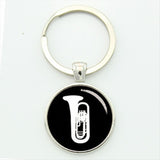 TAFREE Drum Kit silhouette key chain DJ turner mixer simple drum set profile pattern keychain drummer jewelry music gifts KC595