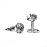 Knot Cufflinks for Men Shirt Cufflinks Silver Gold Color Plated Unique Fashion Business Wedding French Cuff Links