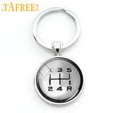 TAFREE Gear shift keychain fashion drivers jewelry shift Knob key chain high quality handmade driving lovers special gift KC401