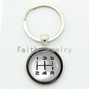 TAFREE Gear shift keychain fashion drivers jewelry shift Knob key chain high quality handmade driving lovers special gift KC401