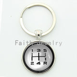TAFREE Gear shift keychain fashion drivers jewelry shift Knob key chain high quality handmade driving lovers special gift KC401
