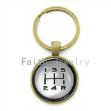 TAFREE Gear shift keychain fashion drivers jewelry shift Knob key chain high quality handmade driving lovers special gift KC401