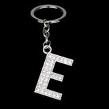 Bespmosp Crystal Alphabet A-Z Silver Rhinestone Letter A B C D E F H J K L M N O P Q Pendant Keyrings KeyChains Keyfob Gifts