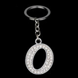 Bespmosp Crystal Alphabet A-Z Silver Rhinestone Letter A B C D E F H J K L M N O P Q Pendant Keyrings KeyChains Keyfob Gifts