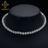 TREAZY Bridal Fashion Crystal Rhinestone Choker Necklace Women Wedding Accessories Silver Chain Chokers Jewelry Collier Femme