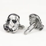 Star Wars Cufflinks Galactic Empire Imperial Stormtrooper Enamel Mask Shirt Brand Cuff Buttons Silver Plated Cuff Links Jewelry