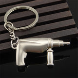 TAFREE Fashion Tools Keychains Spanner,Hammer,Saw,Axe,Wrench,Electrodrill,Scissors Alloy Pendants with Chains useful Key chains