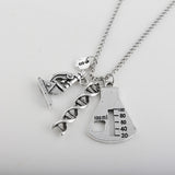 NEW Jewelry Chemical Biological Experimental Tool Key Chains Conical Flask Chemical Molecular DNA Microscope Pendant Keychain
