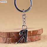 NEW DIY A-Z Letters key Chain For Men Silver Metal Keychain Women Car Key Ring Simple Letter Name Key Holder Party Gift Jewelry