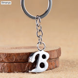 NEW DIY A-Z Letters key Chain For Men Silver Metal Keychain Women Car Key Ring Simple Letter Name Key Holder Party Gift Jewelry