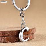 NEW DIY A-Z Letters key Chain For Men Silver Metal Keychain Women Car Key Ring Simple Letter Name Key Holder Party Gift Jewelry