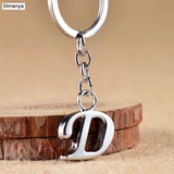 NEW DIY A-Z Letters key Chain For Men Silver Metal Keychain Women Car Key Ring Simple Letter Name Key Holder Party Gift Jewelry