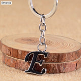 NEW DIY A-Z Letters key Chain For Men Silver Metal Keychain Women Car Key Ring Simple Letter Name Key Holder Party Gift Jewelry