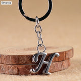 NEW DIY A-Z Letters key Chain For Men Silver Metal Keychain Women Car Key Ring Simple Letter Name Key Holder Party Gift Jewelry
