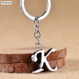 NEW DIY A-Z Letters key Chain For Men Silver Metal Keychain Women Car Key Ring Simple Letter Name Key Holder Party Gift Jewelry