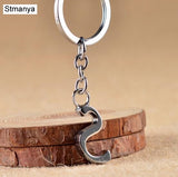 NEW DIY A-Z Letters key Chain For Men Silver Metal Keychain Women Car Key Ring Simple Letter Name Key Holder Party Gift Jewelry