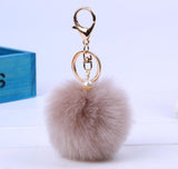 New Women Fur Key chain Car Keychain Pom Pom 8cm  pompom  13 Colors with pearl Bag charm Cute Car Key Ring Jewelry #16002