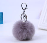 New Women Fur Key chain Car Keychain Pom Pom 8cm  pompom  13 Colors with pearl Bag charm Cute Car Key Ring Jewelry #16002