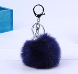 New Women Fur Key chain Car Keychain Pom Pom 8cm  pompom  13 Colors with pearl Bag charm Cute Car Key Ring Jewelry #16002