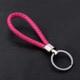 Fashion Handmade Leather Rope Woven Keychain Metal key rings Key Chains Men or Women Key Holder Key Cover  Auto Keyring Gifts