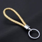 Fashion Handmade Leather Rope Woven Keychain Metal key rings Key Chains Men or Women Key Holder Key Cover  Auto Keyring Gifts
