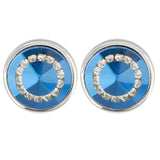 Luxury Shirt Fashion Cufflink for mens Brand Blue Crystal Opal Cuff links Button High Quality Luxury for Wedding Groom