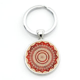 TAFREE 2017 new mandala flower of life keychain classic budddhist  sacred geometry women key chain holder for car bag CT323