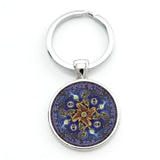 TAFREE 2017 new mandala flower of life keychain classic budddhist  sacred geometry women key chain holder for car bag CT323