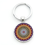 TAFREE 2017 new mandala flower of life keychain classic budddhist  sacred geometry women key chain holder for car bag CT323