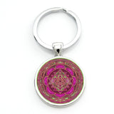TAFREE 2017 new mandala flower of life keychain classic budddhist  sacred geometry women key chain holder for car bag CT323