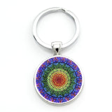 TAFREE 2017 new mandala flower of life keychain classic budddhist  sacred geometry women key chain holder for car bag CT323