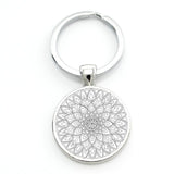TAFREE 2017 new mandala flower of life keychain classic budddhist  sacred geometry women key chain holder for car bag CT323