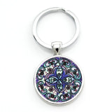 TAFREE 2017 new mandala flower of life keychain classic budddhist  sacred geometry women key chain holder for car bag CT323